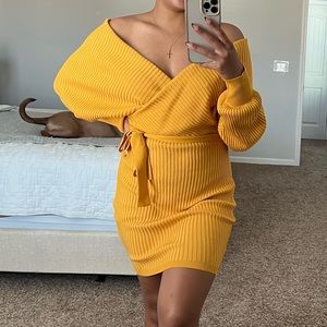 Off Shoulder Sweater Dress